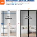 MAGZO Magnetic Screen Door Fit Door Size 64 x 80 Inch, Screen Size 66" x 81" Strong Magnet French Style Mesh, Heavy Duty Fiberglass Mesh with Hook & Loop for Sliding Entrance, Gray