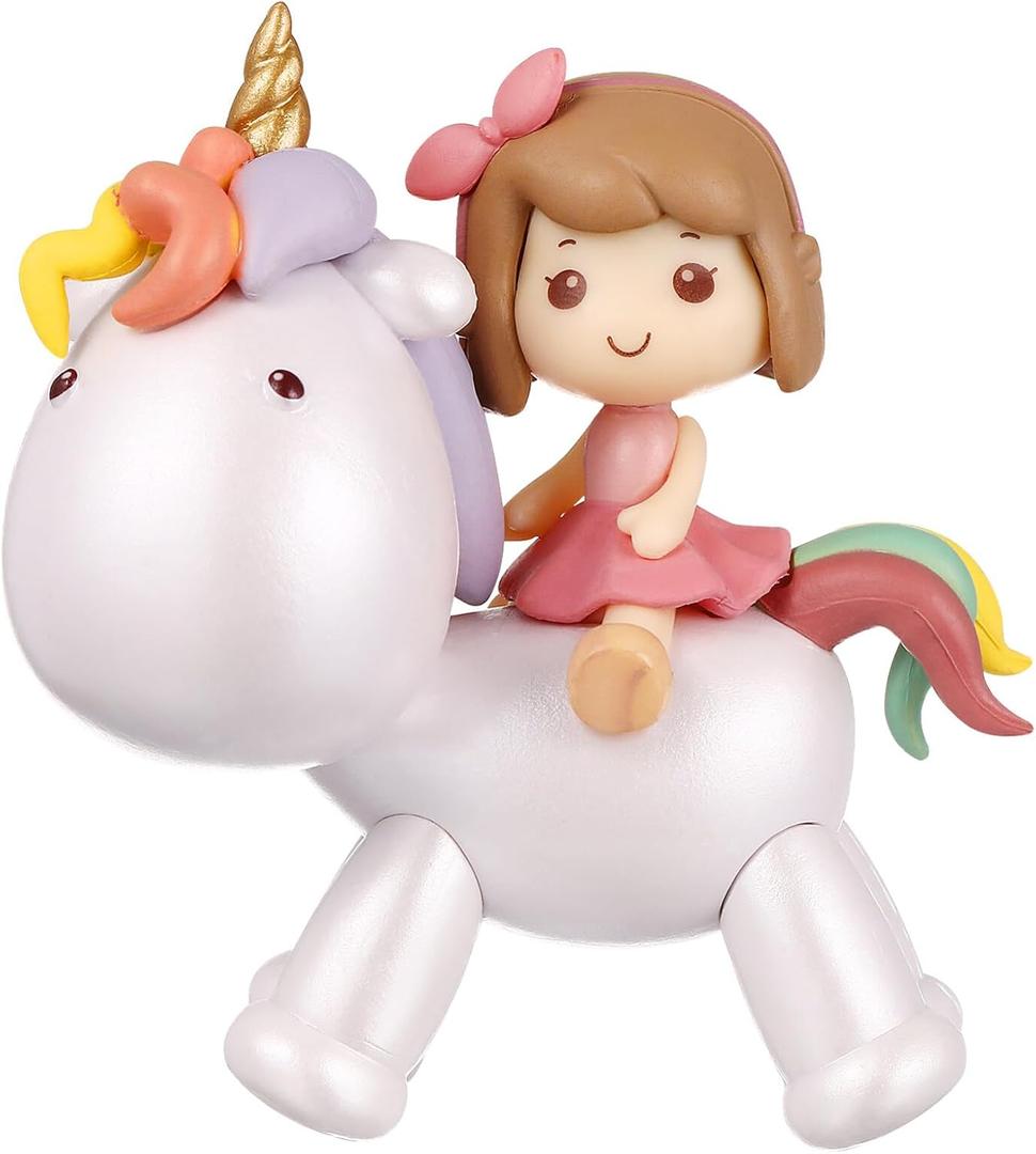 NUOBESTY Mini Cartoon Unicorn Unicorn for Girls Cake Unicorn Decor Unicorn Cake Topper for Cake Topper Toy Doll Set 1pc