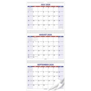 2026-2028 Wall Calendar July 2026 - June 2028, 3 Month Wall Calendar 2026-2028, 2 Year Calendar, 3 Month Calendar Vertical Display (Folded in a Month), Move-a-Page, 11" x 25", Holidays