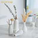 White Ceramic Vase for Table Decor: NUPTIO Small Bud Vases for Flowers - Centerpiece Table Decorations for Christmas Home Wedding Dining Room Set of 4