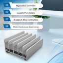 Elestoria 5-Slot Vertical Laptop Stand - Aluminum Laptop Stand Vertical for Desk -Laptop Holder with Adjustable Width (12-38mm) Compatible with MacBook Pro/Air & Gaming Laptops up to 17.3"-Grey