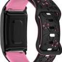 Silicone-Bands Compatible with Whoop-Band 5.0/4.0 - Water-Proof Two-tone Engraved Floral Replacement Wristband for Whoop 4.0/5.0 Peak/One, Fitness Sport Bracelet, with Protective Case