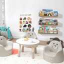 AZSKY Light Walnut Floating Shelves - Baby Nursery Decor Wall Book Shelves for Kids Room & Bathroom Decor - Set of 3, 24 Inch