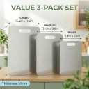 3 PCS Stainless Steel Cutting Boards for Kitchen, Non Toxic Chopping Boards for Meat, Fruits & Break, Dishwasher Safe, (15.3"x11", 13.4"x9", 11.8"x8")