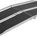 YISHANRENJIE Portable Wheelchair Ramp 4FT, 80 Mesh Non-Slip Gravel, Aluminum Collapsible Wheelchair Ramp, Threshold Ramp,Step Ramp, Easy for The Elderly and Disabled to Pass Through Safely