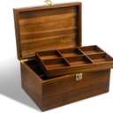 Public House Locking Wooden Keepsake Box, Customizable Design With Adjustable Tray. Large Wooden Box with Hinged Lid for Wedding and Memory Keepsakes