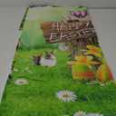 8X6FT Spring Easter Backdrop Sunshine Garden Fence Rabbit Egg Decoration Photography Backdrops Flower Backdrop Children Adult Portrait Photo Props DH-1106