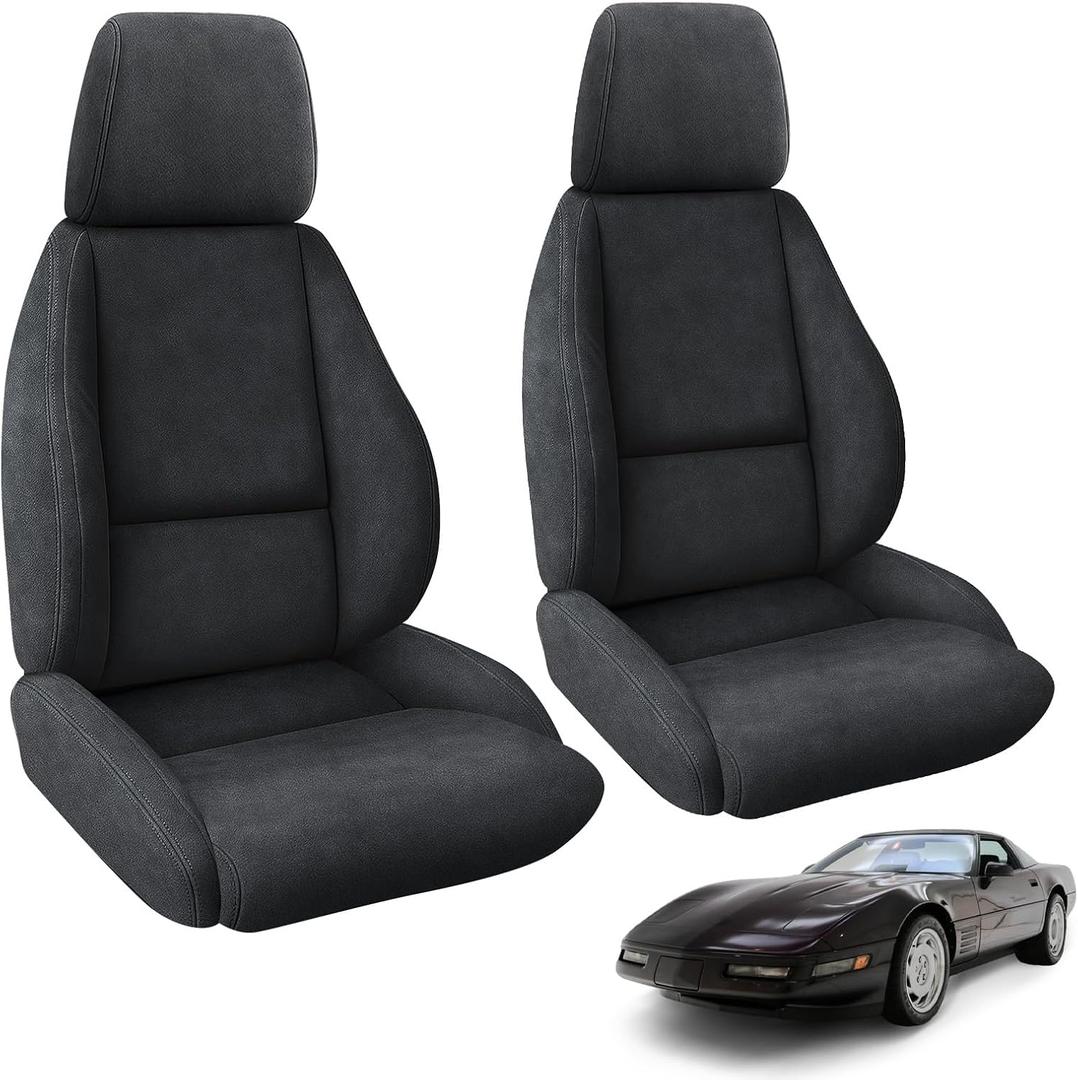Front Bench Seat Covers Replace for 1984-1993 Chevy Corvette C4 Standard Model Seat, Soft Dutch Velvet Composite Foam Lining Breathable Seat Cover Cushion