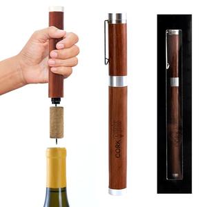 Cork Genius Wine Pen Pro, Wooden Finish, Air Pump Wine Bottle Opener, Manual Compact Wine Opener Using Air Pressure, Wine Accessory for Wine Lovers, Servers, or Waiters