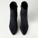 Amazon Essentials Women's Stiletto Heel Dress Ankle Boots, 8, Black Faux Suede