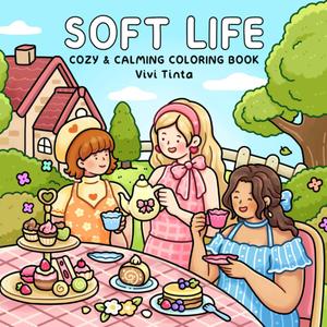 Soft Life: Cozy & Calming Coloring Book for Adults and Teens Featuring Gentle Daily Moments and Simple Joys (Girl Theme Coloring Book)