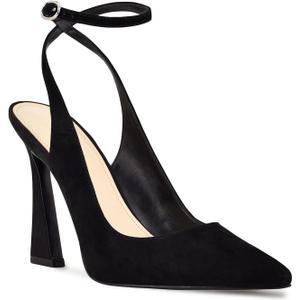 Womens Closed Toe Ankle Strap Heels Pointed Toe Pumps Shoes Slingback High Heel Wedding Dress Shoes (9.5, Black-2)