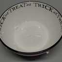 Spooky Halloween Deep Bowl  110 oz. Large Ceramic Bowl with Colorful Stripes and 'Trick or Treat' Interior Rim  Festive Halloween Serveware for Salads, Popcorn, Candy & Party Snacks