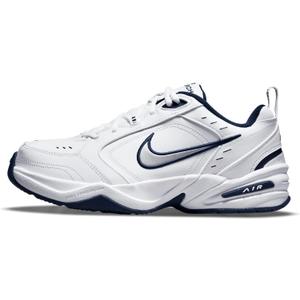 Nike Men's Air Monarch IV Training/Workout Shoes (12 X-Wide, White/Metallic Silver)