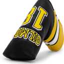 Golf Headcovers Happy Gilmore Golf Club Head Covers Advanced Embroidery Premium Leather Driver Headcover Fairway Wood Covers Hybrid Head Covers, Golf Mallet Blade Putter Cover