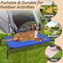 PHYEX Elevated Dog Bed for Medium Dogs, Dog Cot Bed with Sturdy Steel Frame for Indoor & Outdoor Use, Non Slip, Easy to Clean, 43.5 Inches, Blue
