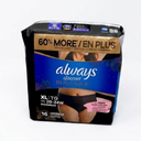 Always Discreet Boutique Incontinence and Postpartum Underwear for Women, Maximum Protection, XL, Black, 16 Count (Pack of 1)