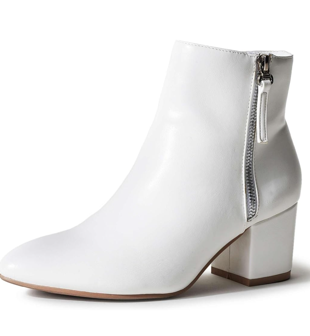 J. Adams Zuma Ankle Bootie – Closed Pointed Toe Low Block Heel Zip Up Boot, 6,5