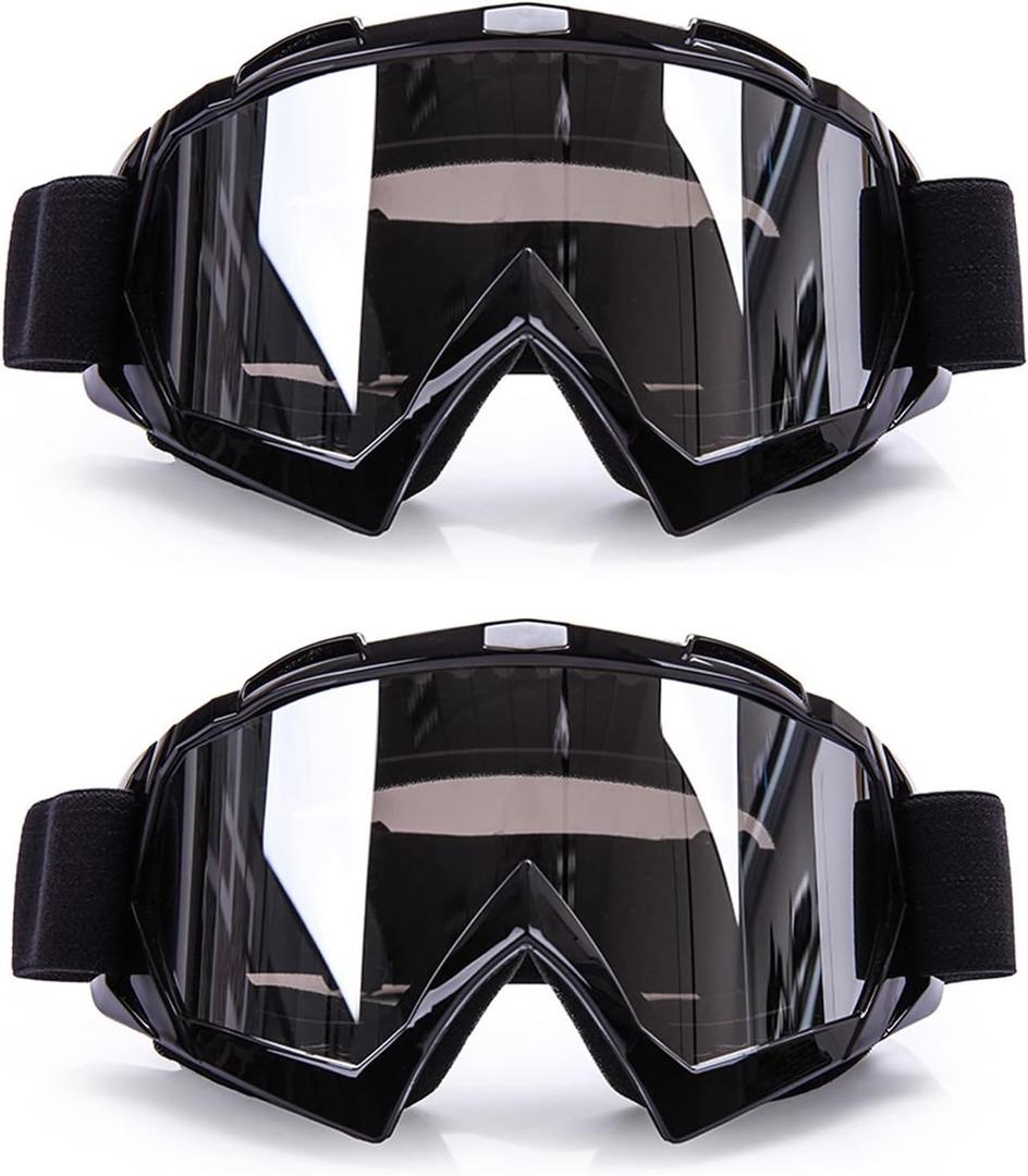 Dirt Bike Goggles ATV Motocross Motorcycle MX Off Road for Men Women Adult Youth Riding Racing (Black Frame+ clear Lens)
