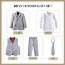 Boys Suit Kids Suits Tuxedo for Boys Toddler Vest Pants Set Ring Bearer Outfit Dress Clothes (Gray, M) 10Y