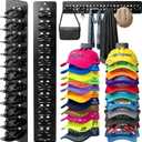 EIMMBD 2 Pack Hat Organizer for Baseball Caps, Detachable DIY Hat Holder Hat Rack Hold up to 22 Hats, Cap Holder Hat Hangers for Wall Closet Door Bedroom(Black)