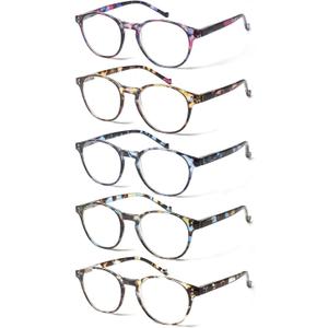 NORPERWIS 5 Pairs Reading Glasses - Standard Fit Spring Hinge Readers Glasses for Men and Women (Multicolor, 1.75, x)
