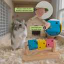 Small Animal Activity Toy with Rotating Wooden Cubes for Hamsters Gerbils Mice