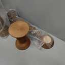 Rustic Wooden Pillar Candle Holders Set of 3, 12'' 9'' 6'' Farmhouse Wood Candle Stand for Table Centerpieces, Vintage Tall Candleholders Fireplace Mantel Decor for Living Room, Brown