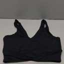 THE GYM PEOPLE Women's Padded Sports Bra V-Neck Wireless Stretchy Workout Crop Tops with Cross Hem Soft Yoga Bras, S Black