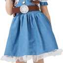 LETIME Cowgirl Costume for Girls 7pcs Set Halloween Kids Cowgirl Western Outfit Dress with Hat and Bandanna for Teens