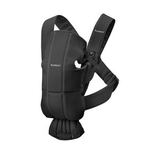 BabyBjrn Baby Carrier Mini, Black, Woven | Newborn Carrier (7-25 lbs), Ergonomic, Easy-to-Use