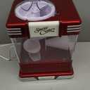 Nostalgia Snow Cone Shaved Ice Machine - Retro Table-Top Slushie Machine Makes 20 Icy Treats - Includes 2 Reusable Plastic Cups & Ice Scoop - Retro Red