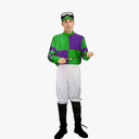 NIHONCOS 5 Pieces Men Horse Costume Halloween Cosplay Outfit Sports Cycling Suit Coat Pants Goggles Hat Boot Covers, Small