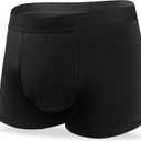 Mens Incontinence Underwear Washable Leak Proof Boxer Briefs Absorbency 2.3 oz Prostate Bladder Control 1 Pack (Black, 3XL)