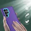 ONOLA Phone Case for Samsung Galaxy S25 Ultra Case with HD Screen Protector, Heavy Duty Shockproof & Dropproof 3-Layer Cover Phone Case for Galaxy S25 Ultra 6.9''BeltClip_Purple