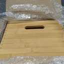 Sintuff 3 Pcs Stackable Bamboo Storage Boxes with Lids and Handles