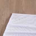 Women's Mesh Sheer Drawstring Solid Summer Bikini Cover Up Skirt (White)