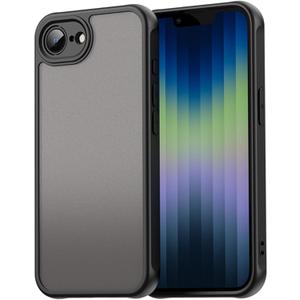 Shockproof Case for iPhone 16 E/SE4, TPU PC 2 in 1 Phone Case Screen Camera Protection Cover,Black,SE4