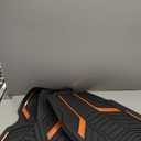 PIC AUTO Heavy Duty Rubber Floor Mats, Orange Aluminum Film Car Mats Set, Front and Rear Car Mats with Anti-Slip Backing, All Weather Protection, Trim-to-Fit for Automotive SUV, Sedan, Van