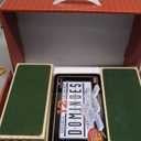 Double 12 Mexican Train Dominoes Set for Adults with 8PCS Wooden Holders, 9 Train Markers, 91 Color Dot Tile Dominos in Tin Box & Hub - Classic Family Board Game Set Party Toy Gift for Kids