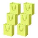 Pack of 2 Pikalon 6 pcs Neon Yellow Gift Bags with Handles, Medium 8.66"x4.72"x9.84" Bright Color Gift Wrap Paper Bag Party Favor Bag Boutique Retail Bags for Wedding Birthday Baby Shower Wedding Welcome Party Supplies (Yellow, 8.66x4.72x9.84 Inches)