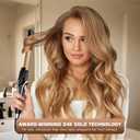 Curling Iron, 2 in 1 Hair Straightener and Curler, 1.25 Inch Ceramic Curling Wand with Adjustable Temperature, Dual Voltage for All Hair Types, Anti-Tangle for Long-Lasting Curls or Straight