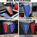2-Pack Magnetic Wrench Organizer with Non-Slip Handle, 24-Slot Heavy-Duty Wrench Rack Holders for Toolbox & Drawer Storage, Fits SAE 1/4"-1-1/16" and Metric 6mm-24mm Wrenches