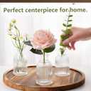 Glass Bud Vases Set of 24, Small Flower Vase in Bulk, Clear Mini Ribbed VaseS for Centerpieces, Modern Wedding Reception Table Decorations