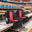 LET'S CAMP Folding Stadium Seat Bleacher Chair with Cup Holder, Mesh Bag and Hide Hooks, Portable Stadium Chair with Back and Cushion, 17.3 inches x 15.1 inches