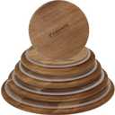 Glass Mixing Bowls Acacia Lids - (Bowls Not Included) Lids are compatible with all Glass Mixing Bowls Set