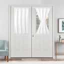 Hiasan French Door Curtains Privacy, Rod Pocket Semi Sheer Front Curtain for Door Window, 1 Panel (White, W 24 inch x L 40 inch)