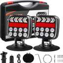 Wireless Trailer Lights, Adjustable Magnetic LED Trailer Lights with Reflectors, Rechargeable Tow Tail Light Kit for Trucks, Boats, RVs, Campers, IP67 Waterproof (black)