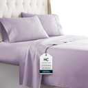 HC COLLECTION Twin Sheet Set w/ 1 Pillowcase, Hotel Luxury Platinum 1800 Series Brushed Microfiber Bed Sheets, Ultra Soft Lightweight Breathable Cooling 3 Pcs Bedding, All Season Easy Care, Lavender