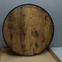 Hanobe Decorative Coffee Table Tray: Brown Wood Tray Round Rustic Wooden Trays Circle Farmhouse Centerpiece Candle Holder for Home Decor Ottoman Counter Display Living Room Organizer 18" (17.7")